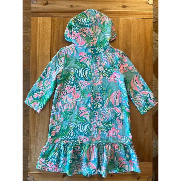 Lilly Pulitzer Girls Hooded Cooke CoverUp L (8-10) Vibrant Floral Print UPF 50+ - Picture 5 of 5